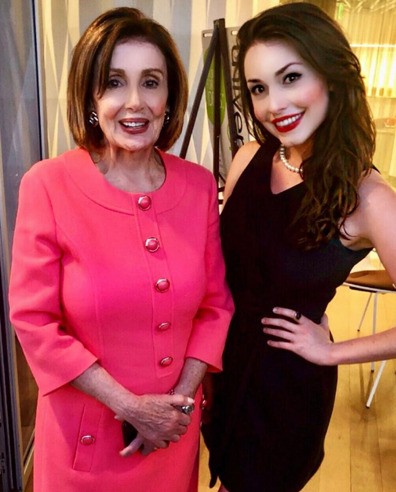 Text Box: Nancy Pelosi (left) with Bayly Hassell